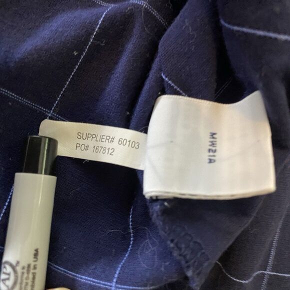 POLO GOLF Ralph Lauren Shirt Windowpane Short Sleeve Cotton Mens M Navy Blue - Picture 11 of 12